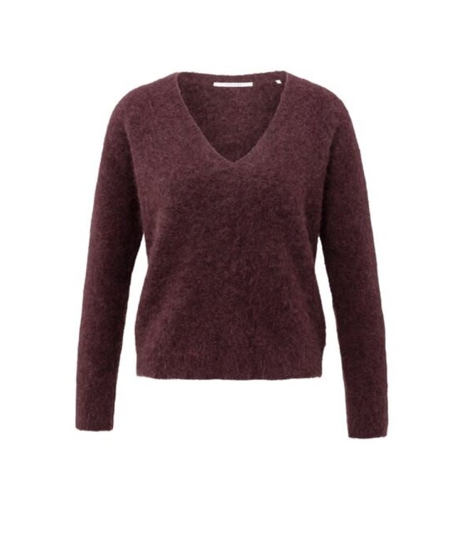 YAYA Soft V-neck sweater with long sleeves - FUDGE PURPLE