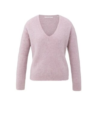 YAYA Soft V-neck sweater with long sleeves - CLOUD GRAY PURPLE