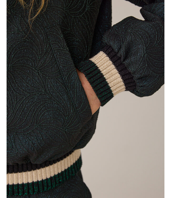 Summum Woman Bomber jacket Glitter jacquard - 000650 - Emerald green