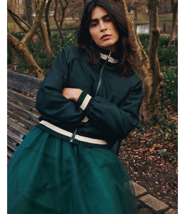 Summum Woman Bomber jacket Glitter jacquard - 000650 - Emerald green