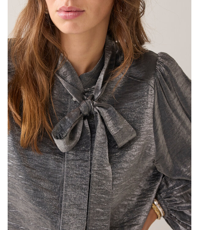 Summum Woman Blouse Metallic shine - 000825 - Mid grey