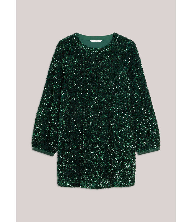 Summum Woman Dress Sequins velour - 000650 - Emerald green