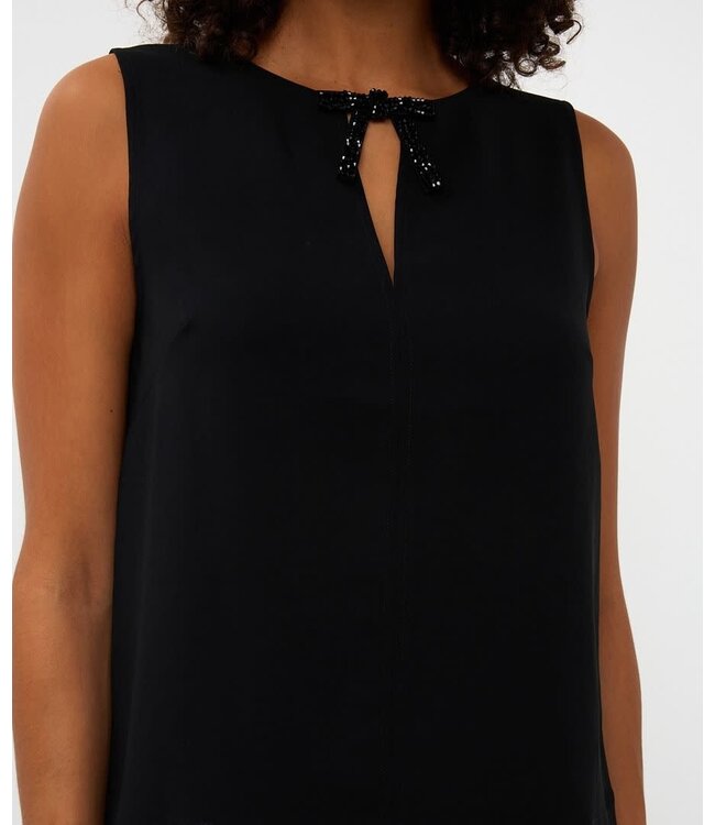 Esqualo Esqualo Blouse bow brooch Black