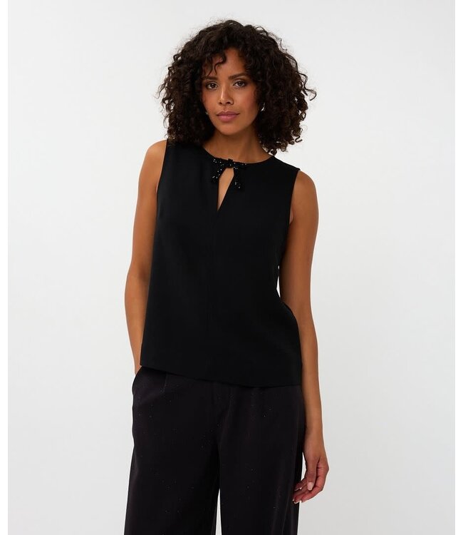 Esqualo Esqualo Blouse bow brooch Black