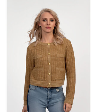 FIFTH HOUSE Loreline Cardigan-Dark Camel/Gold
