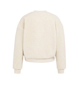 YAYA Teddy sweater with ribbed trims and round neckline - HEATHER GREY MELANGE