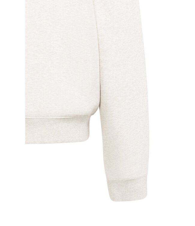 YAYA Sweater with stitched-on text and round neckline - HEATHER GREY MELANGE