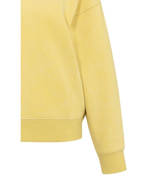 YAYA Sweater in sturdy fabric with washed effect - DRIED MOSS GREEN