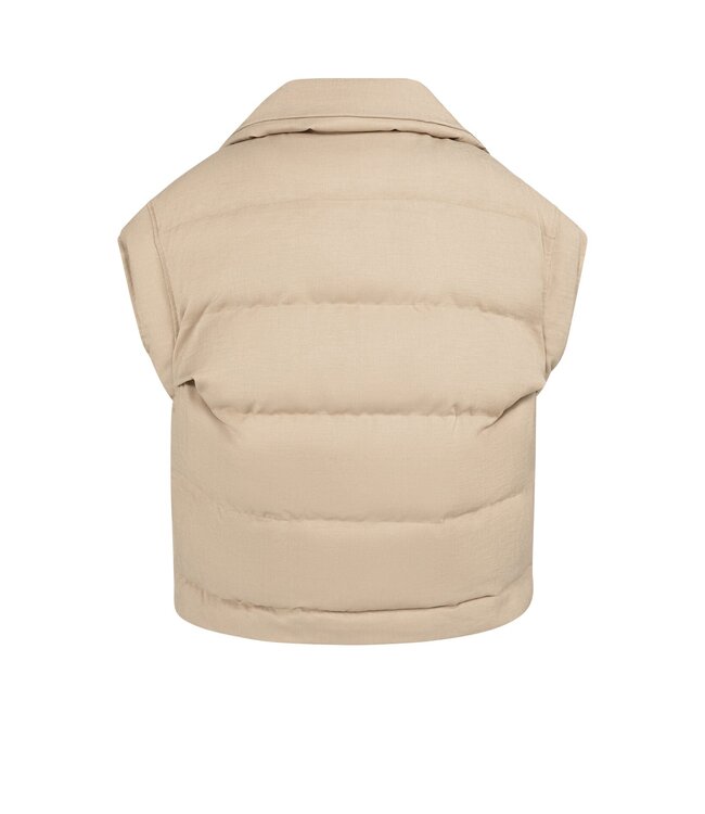 YAYA Oversized padded bodywarmer with collar - GOLD