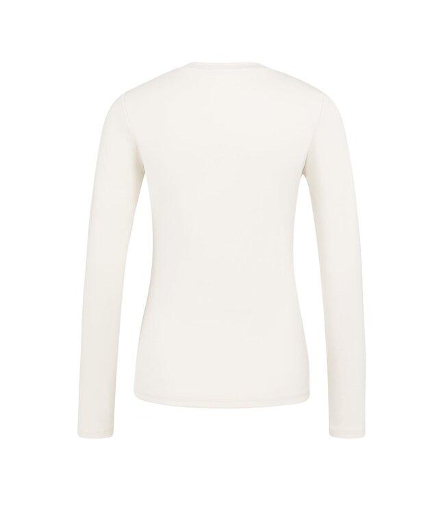 YAYA Long sleeve shirt in heavy cotton with round neckline - BIRCH BEIGE