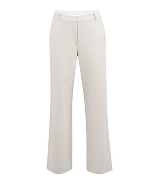 YAYA Soft woven trousers with wide legs and elastic hem - HEATHER GREY MELANGE
