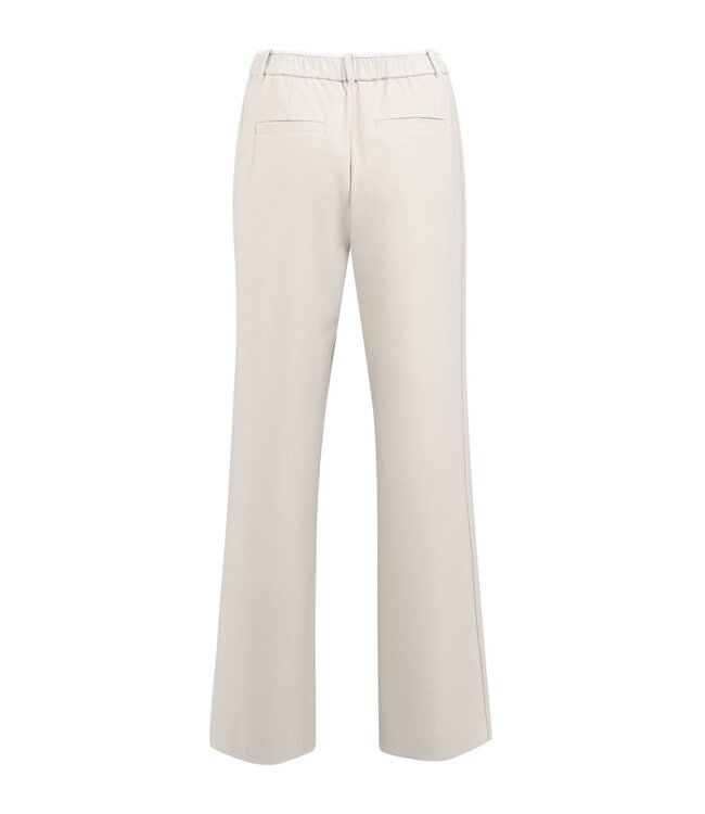YAYA Soft woven trousers with wide legs and elastic hem - HEATHER GREY MELANGE