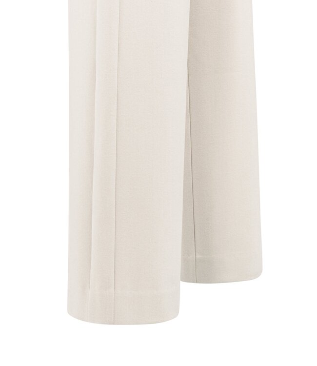 YAYA Soft woven trousers with wide legs and elastic hem - HEATHER GREY MELANGE