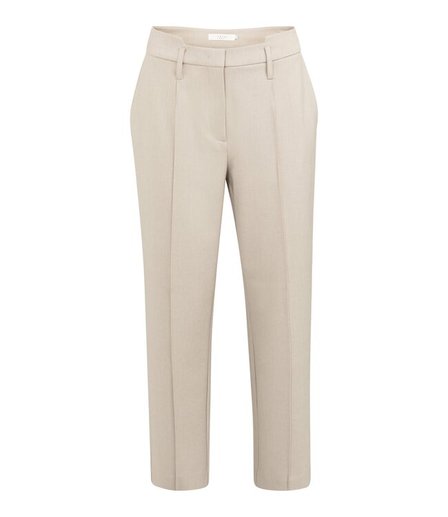 YAYA Woven trousers with straight legs and waistband detail - OXFORD TAN BROWN MELANGE