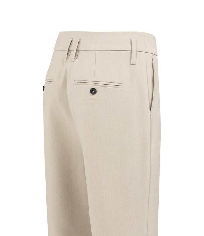 YAYA Woven trousers with straight legs and waistband detail - OXFORD TAN BROWN MELANGE