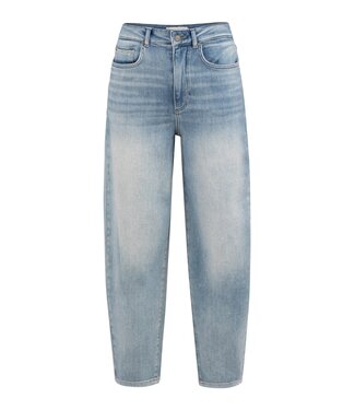 YAYA High waist jeans with loose fit and light wash - BLUE DENIM