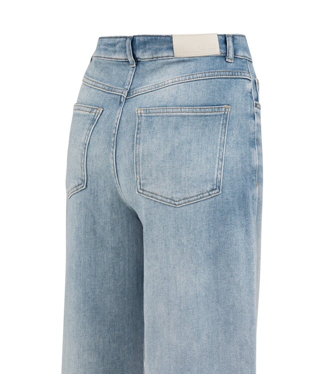 YAYA High waist jeans with loose fit and light wash - BLUE DENIM