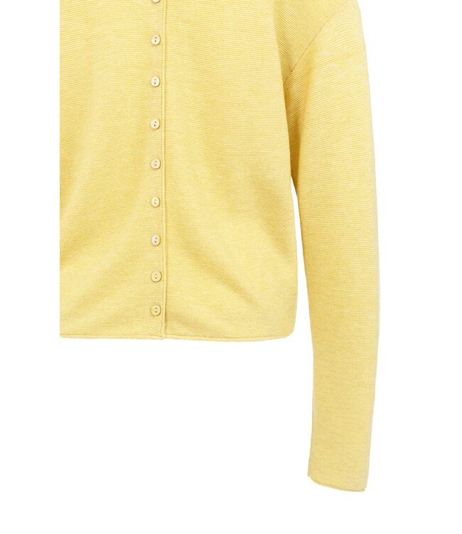 YAYA Textured knit sweater with buttoned back - DRIED MOSS GREEN MELANGE