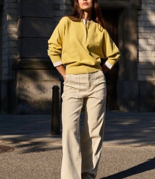 Cargo trousers with straight legs and patch pockets - L32 - BIRCH BEIGE