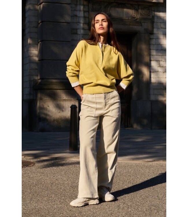 YAYA Cargo trousers with straight legs and patch pockets - L32 - BIRCH BEIGE