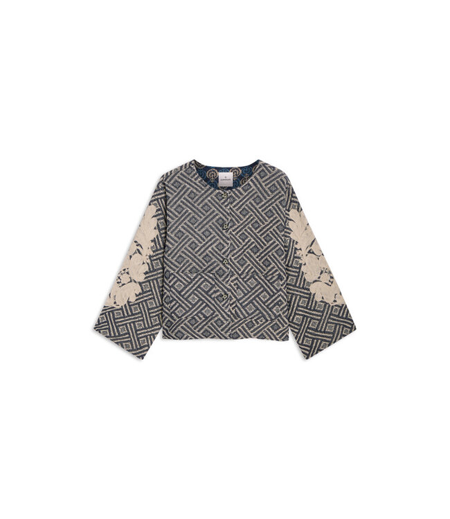 Summum Woman Jacket Blue jacquard