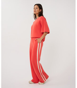 Esqualo Trousers wide stripe Modal Chili Red XS