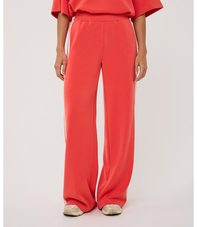Esqualo Trousers wide stripe Modal Chili Red XS