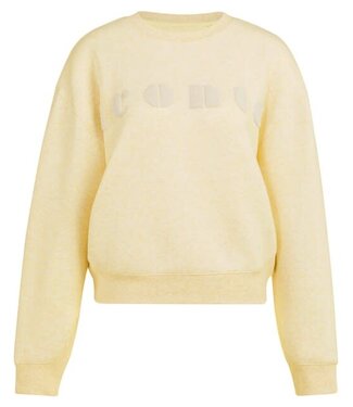 YAYA Soft sweater with chest artwork 'iconic' - REED YELLOW MELANGE