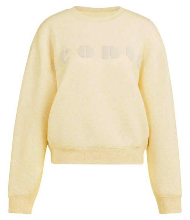 YAYA Soft sweater with chest artwork 'iconic' - REED YELLOW MELANGE
