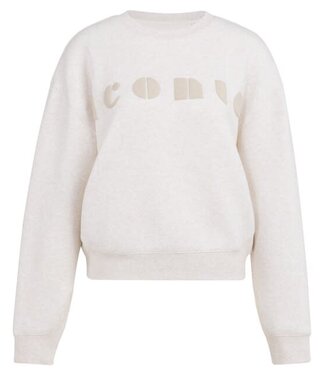 YAYA Soft sweater with chest artwork 'iconic' - KIT BEIGE DESSIN