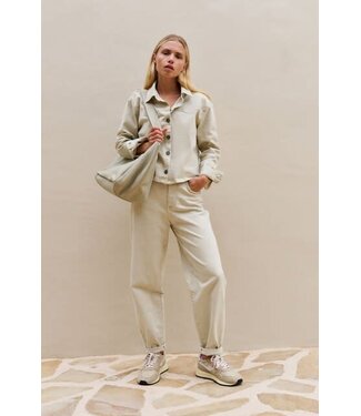 YAYA Barrel jeans with visible back seams and soft wash - SANDSTONE BEIGE