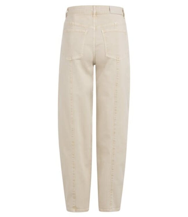YAYA Barrel jeans with visible back seams and soft wash - SANDSTONE BEIGE