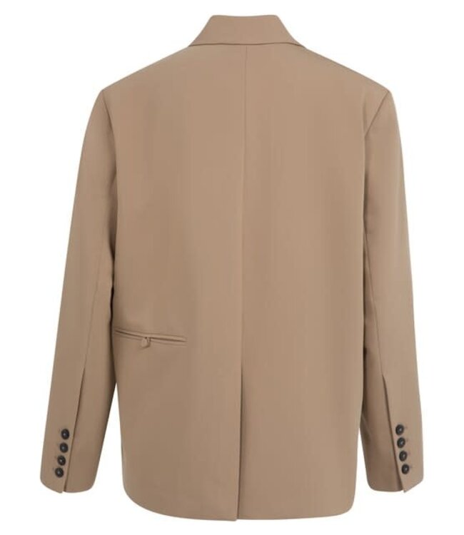 YAYA Oversized blazer with fancy button details - KHAKI GREEN