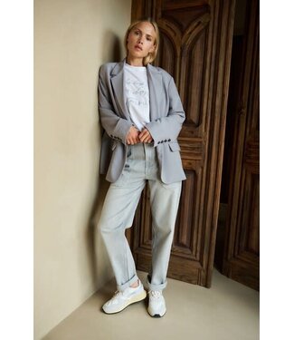 YAYA Oversized blazer with fancy button details - IRON GREY
