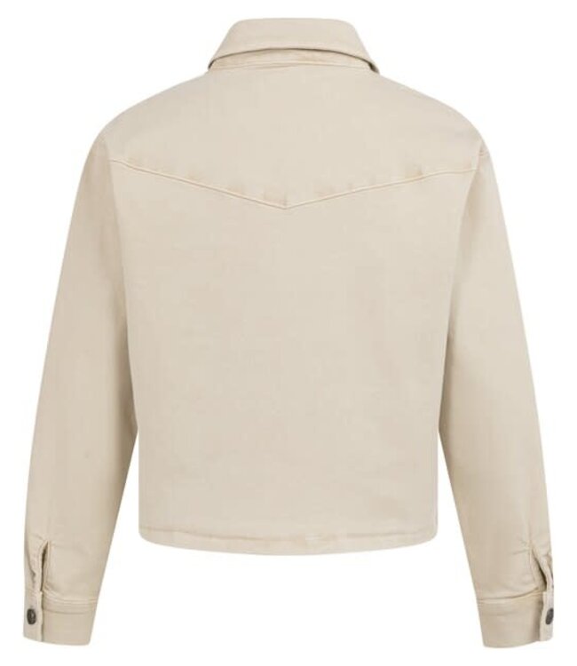 YAYA Colored denim jacket with decorative seams and button closur - SANDSTONE BEIGE