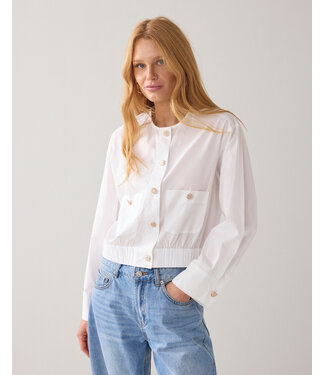 Summum Woman Blouse cropped Crispy poplin