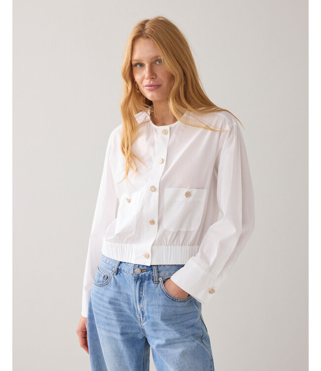 Summum Woman Blouse cropped Crispy poplin