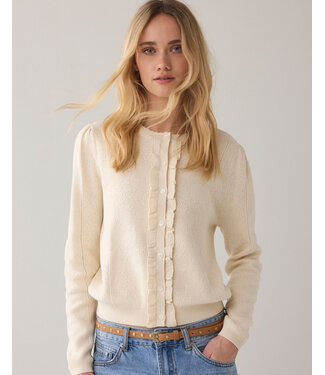 Summum Woman Cardigan short Lace look knit