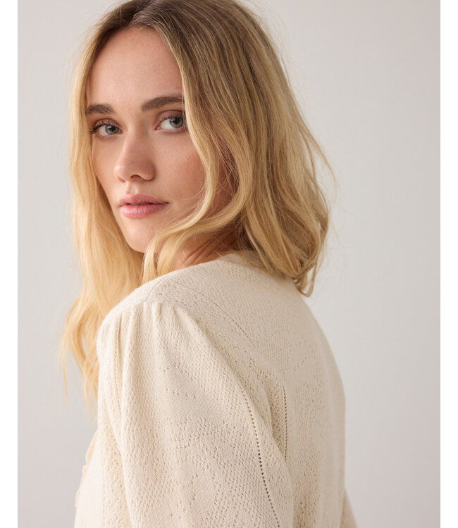 Summum Woman Cardigan short Lace look knit