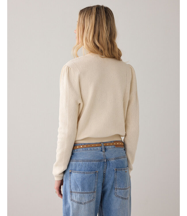 Summum Woman Cardigan short Lace look knit