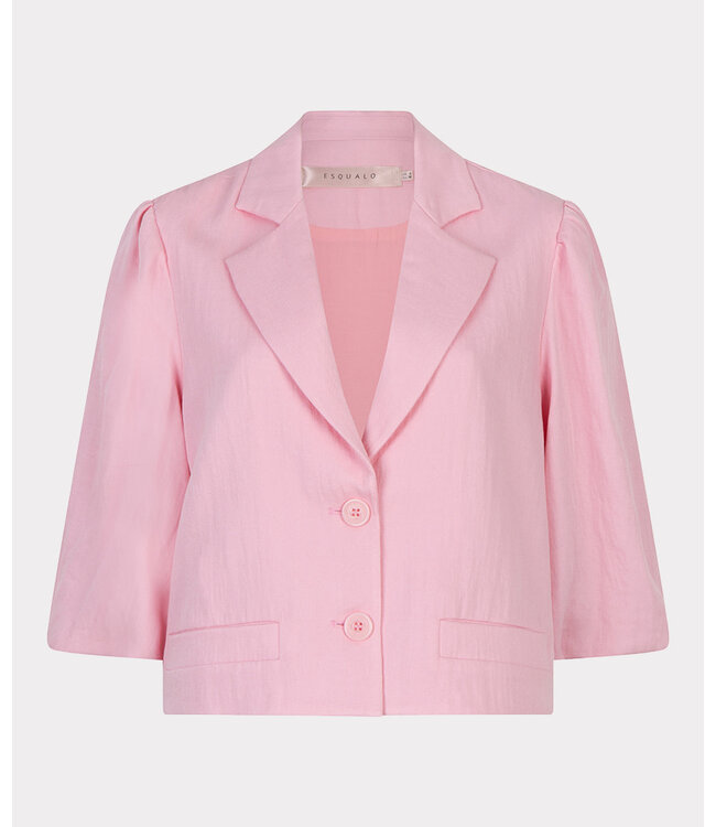 Esqualo Blazer twill cropped puff slve - Romance Rose