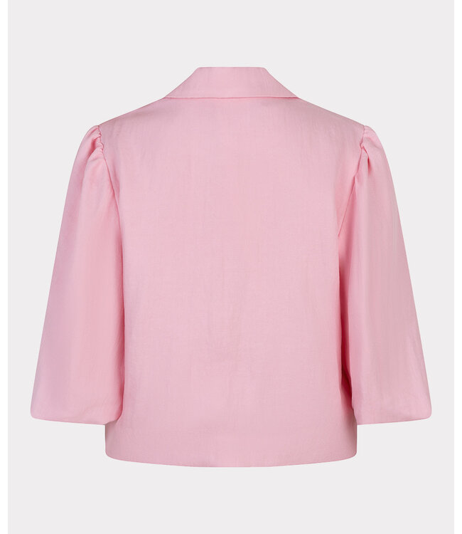 Esqualo Blazer twill cropped puff slve - Romance Rose