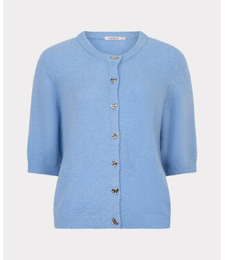 Esqualo Cardigan s/slve fancy buttons - Pacific Blue