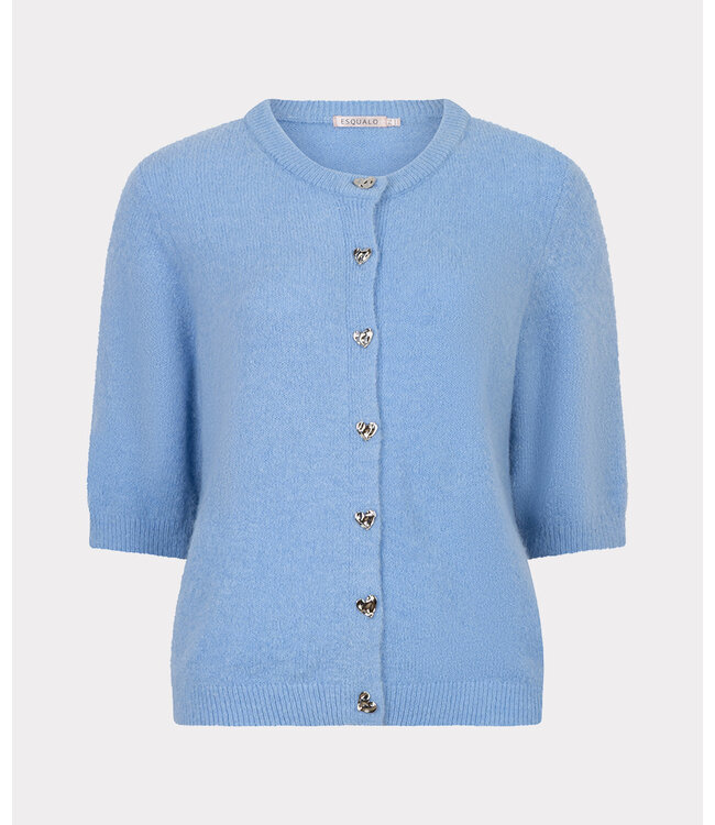 Esqualo Cardigan s/slve fancy buttons - Pacific Blue