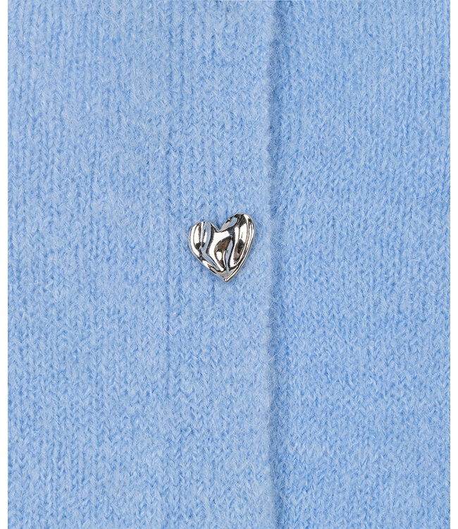 Esqualo Cardigan s/slve fancy buttons - Pacific Blue