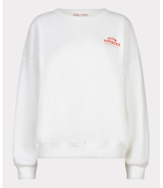 Esqualo Sweater 'cities' - Off White / Chili Red
