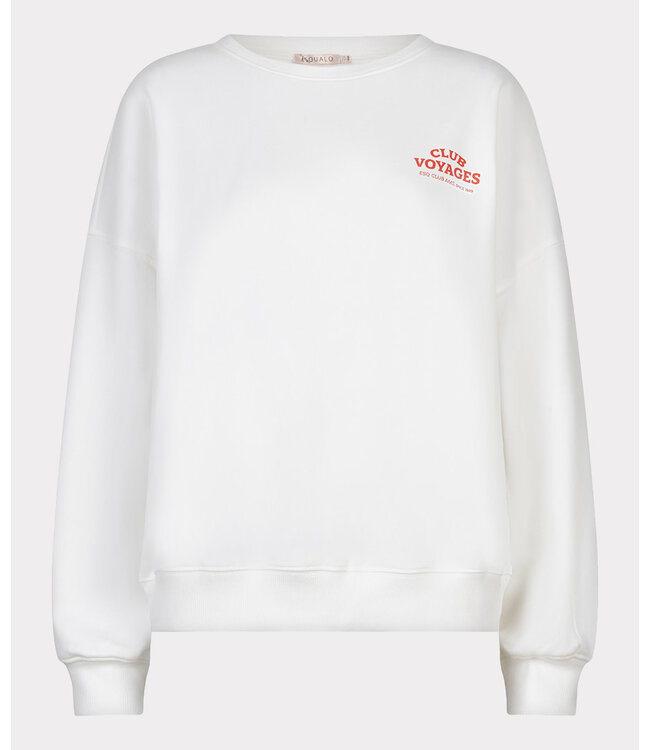 Esqualo Sweater 'cities' - Off White / Chili Red