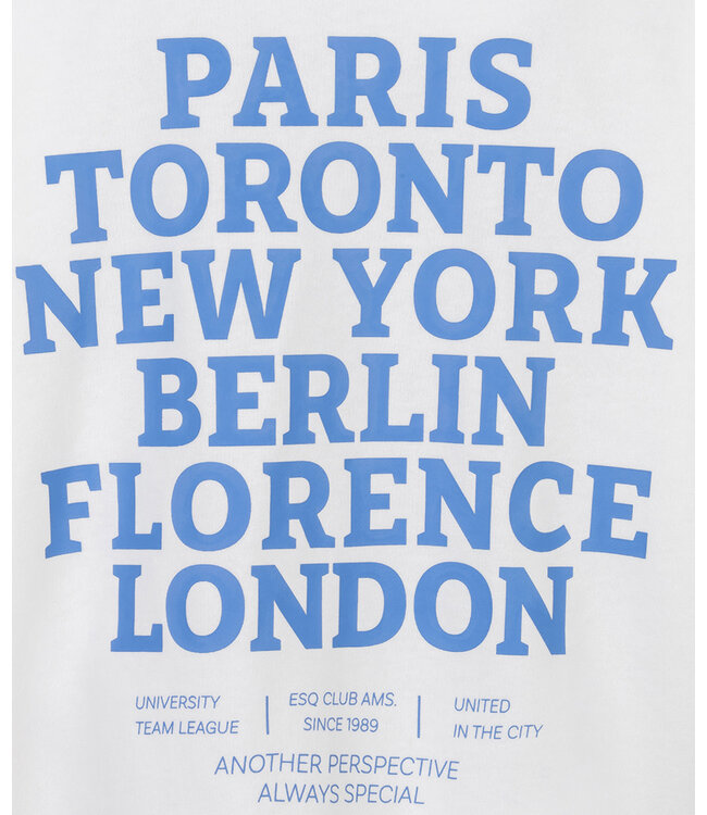 Esqualo Sweater 'cities' - Off White / Blue