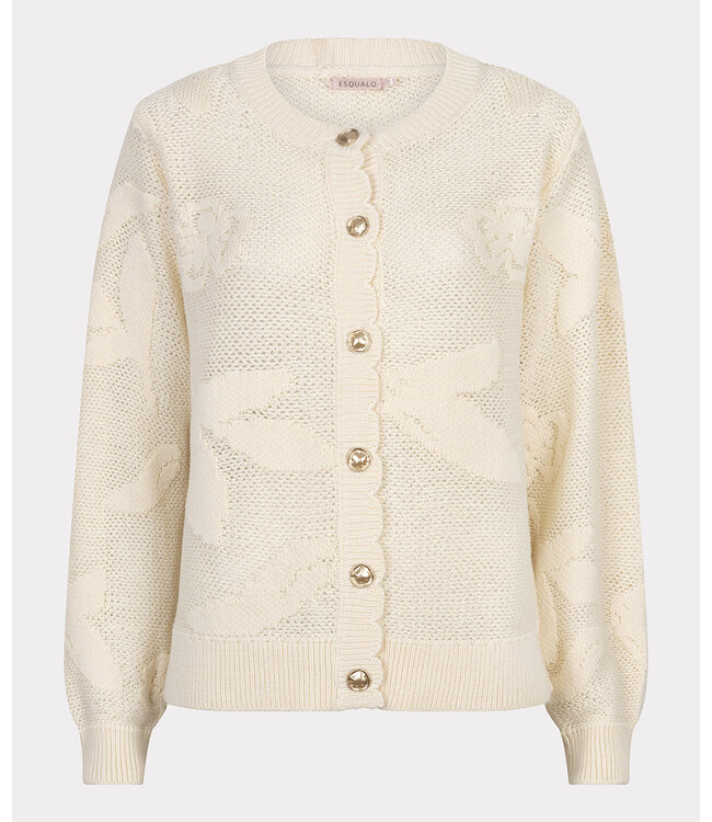 Esqualo Cardigan fancy daisy knit - Natural