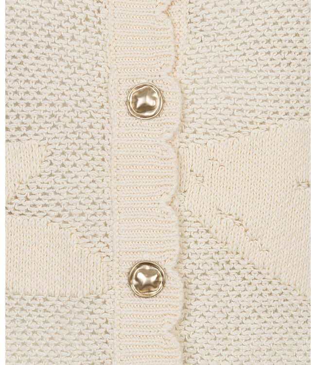 Esqualo Cardigan fancy daisy knit - Natural